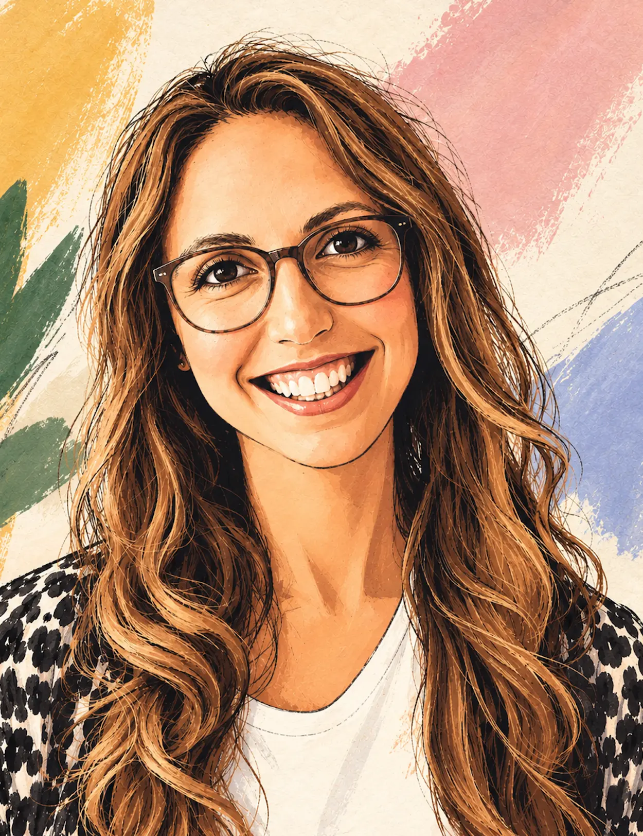Illustrated portrait of Valeria Palma